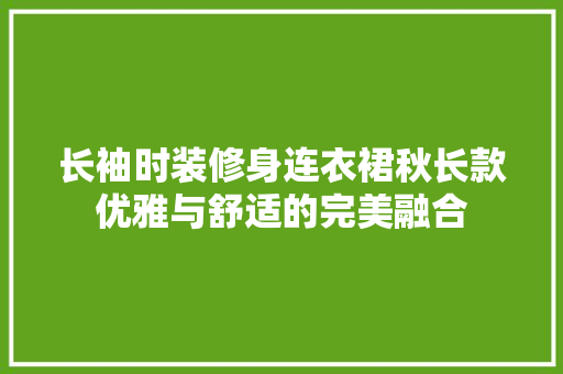 长袖时装修身连衣裙秋长款优雅与舒适的完美融合
