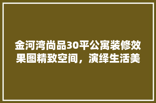 金河湾尚品30平公寓装修效果图精致空间，演绎生活美学