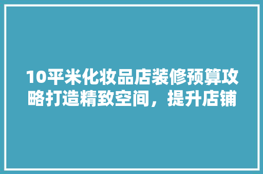 10平米化妆品店装修预算攻略打造精致空间，提升店铺形象