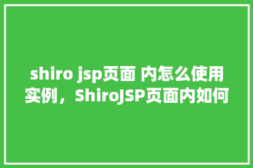 shiro jsp页面 内怎么使用实例，ShiroJSP页面内如何使用实例