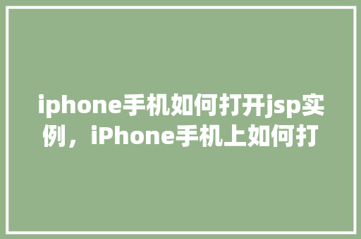 iphone手机如何打开jsp实例，iPhone手机上如何打开JSP实例教程