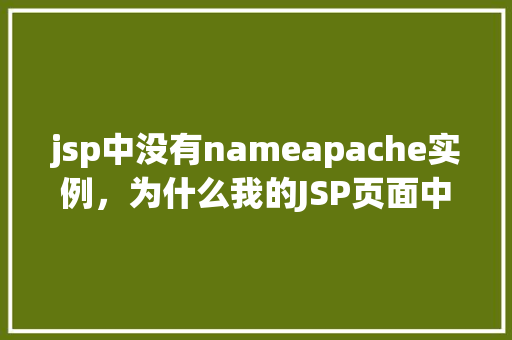 jsp中没有nameapache实例，为什么我的JSP页面中显示“没有nameapache实例”的错误信息