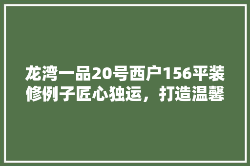 龙湾一品20号西户156平装修例子匠心独运，打造温馨宜居之家  第1张