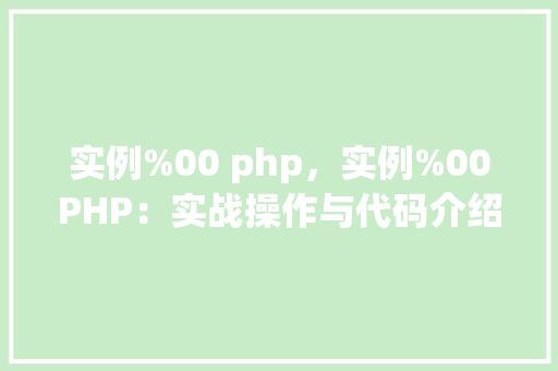 实例%00 php，实例%00PHP：实战操作与代码介绍