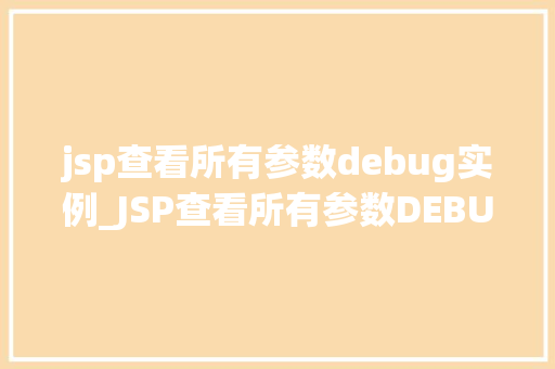 jsp查看所有参数debug实例_JSP查看所有参数DEBUG实例详细参数调试方法