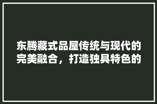 东腾藏式品屋传统与现代的完美融合，打造独具特色的家居空间