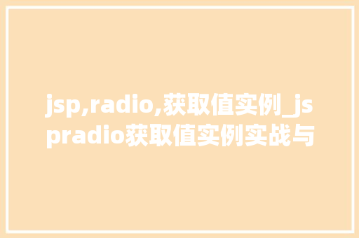jsp,radio,获取值实例_jspradio获取值实例实战与代码展示
