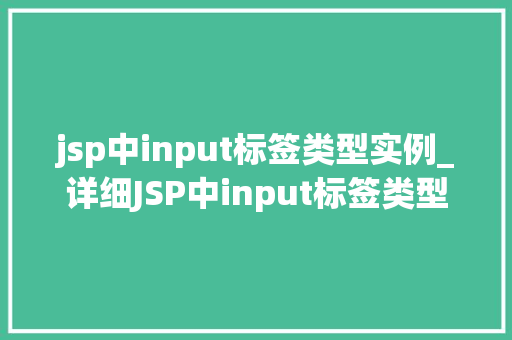 jsp中input标签类型实例_详细JSP中input标签类型实例打造高效表单交互体验