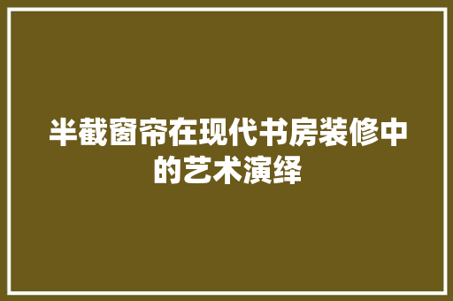 半截窗帘在现代书房装修中的艺术演绎