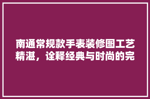 南通常规款手表装修图工艺精湛，诠释经典与时尚的完美融合
