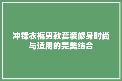 冲锋衣裤男款套装修身时尚与适用的完美结合