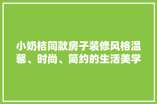 小奶桔同款房子装修风格温馨、时尚、简约的生活美学