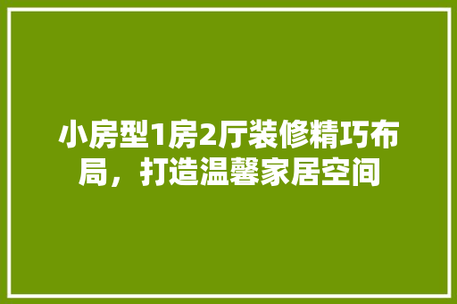 小房型1房2厅装修精巧布局，打造温馨家居空间