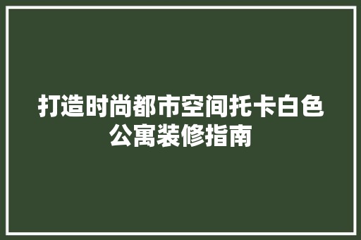 打造时尚都市空间托卡白色公寓装修指南