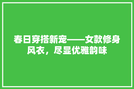 春日穿搭新宠——女款修身风衣，尽显优雅韵味