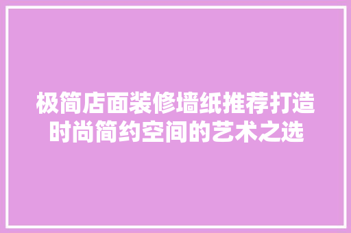 极简店面装修墙纸推荐打造时尚简约空间的艺术之选