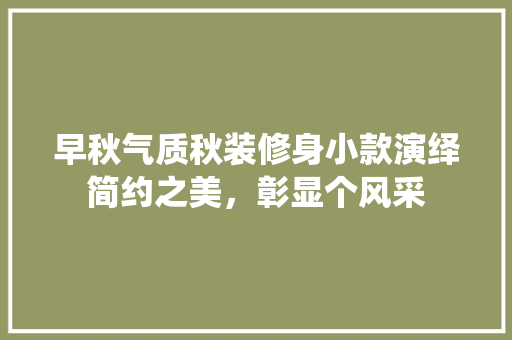 早秋气质秋装修身小款演绎简约之美，彰显个风采