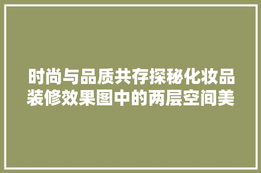 时尚与品质共存探秘化妆品装修效果图中的两层空间美学