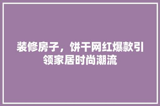 装修房子，饼干网红爆款引领家居时尚潮流
