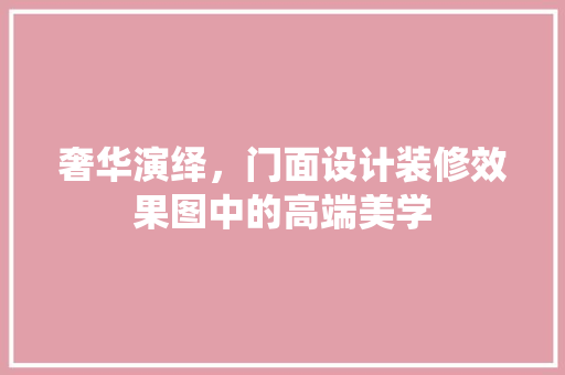 奢华演绎，门面设计装修效果图中的高端美学