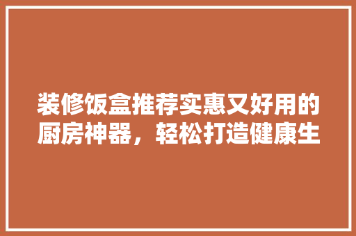 装修饭盒推荐实惠又好用的厨房神器，轻松打造健康生活！
