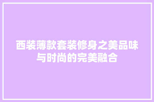 西装薄款套装修身之美品味与时尚的完美融合