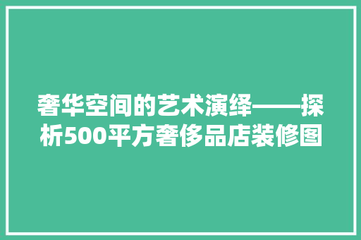 奢华空间的艺术演绎——探析500平方奢侈品店装修图
