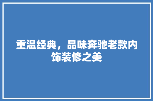 重温经典，品味奔驰老款内饰装修之美