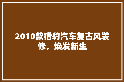 2010款猎豹汽车复古风装修，焕发新生