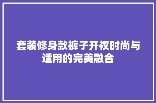 套装修身款裤子开衩时尚与适用的完美融合