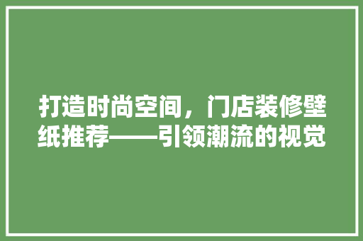 打造时尚空间，门店装修壁纸推荐——引领潮流的视觉盛宴