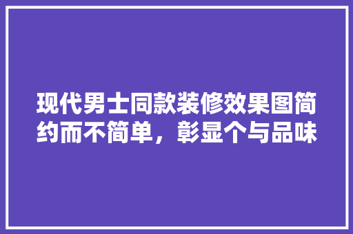 现代男士同款装修效果图简约而不简单，彰显个与品味