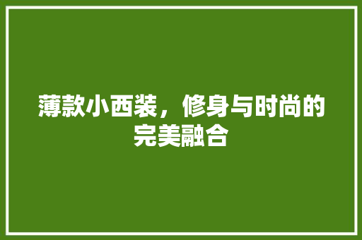 薄款小西装，修身与时尚的完美融合