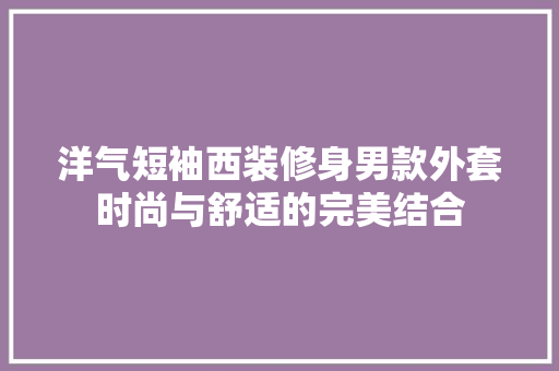 洋气短袖西装修身男款外套时尚与舒适的完美结合