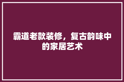 霸道老款装修，复古韵味中的家居艺术