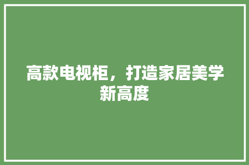 高款电视柜，打造家居美学新高度