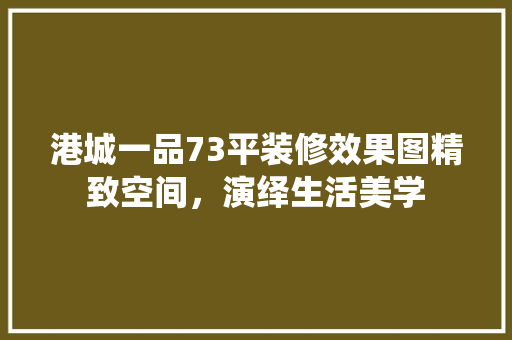 港城一品73平装修效果图精致空间，演绎生活美学