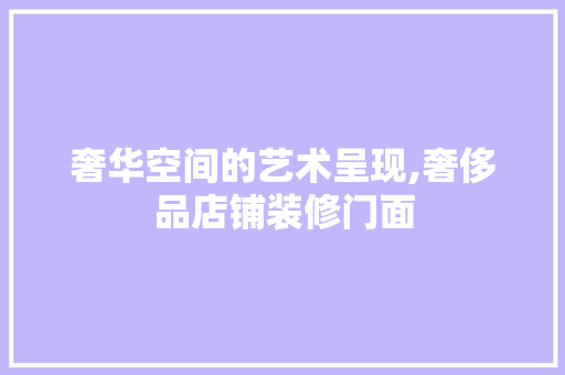 奢华空间的艺术呈现,奢侈品店铺装修门面