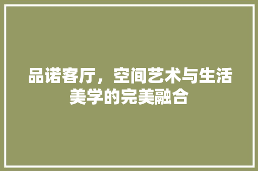 品诺客厅，空间艺术与生活美学的完美融合