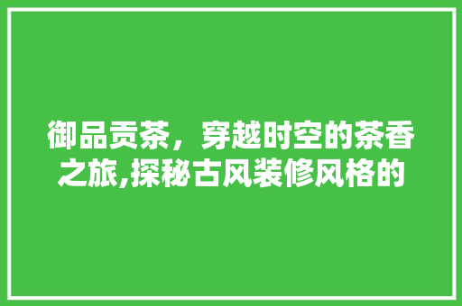御品贡茶，穿越时空的茶香之旅,探秘古风装修风格的魅力