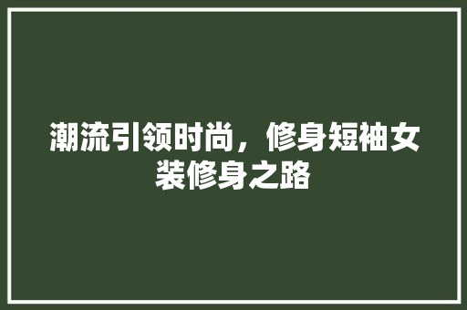 潮流引领时尚，修身短袖女装修身之路