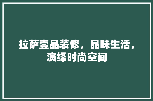 拉萨壹品装修，品味生活，演绎时尚空间