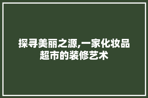 探寻美丽之源,一家化妆品超市的装修艺术