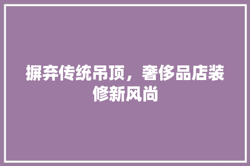 摒弃传统吊顶，奢侈品店装修新风尚