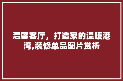 温馨客厅，打造家的温暖港湾,装修单品图片赏析