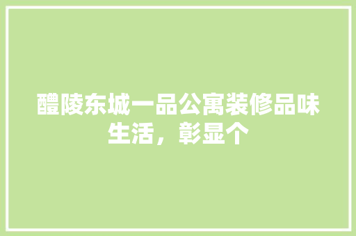 醴陵东城一品公寓装修品味生活，彰显个