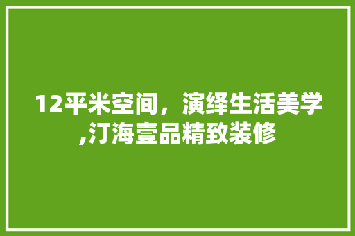 12平米空间，演绎生活美学,汀海壹品精致装修