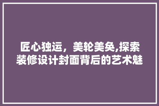 匠心独运，美轮美奂,探索装修设计封面背后的艺术魅力