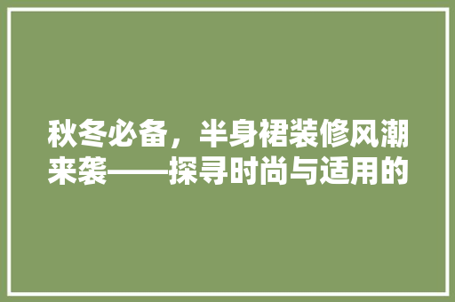 秋冬必备，半身裙装修风潮来袭——探寻时尚与适用的完美融合