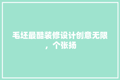 毛坯最酷装修设计创意无限，个张扬
